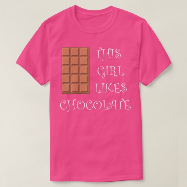 Girl Likes Chocolate Cocoa Eating Sweets  T-Shirt (Design Front)