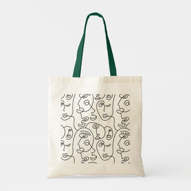 Girl line art  illustration tote bag (Back)