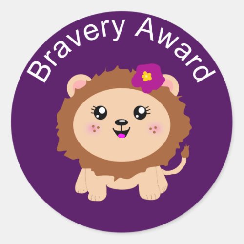 Girl Lion Bravery Award _ Sticker for being brave