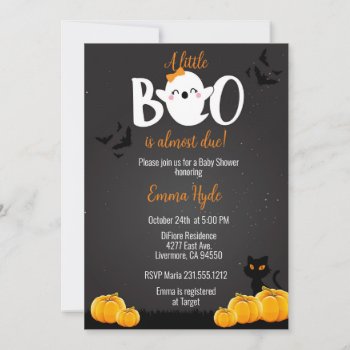 Girl Little Boo Halloween Baby Shower Invitation by AnnounceIt at Zazzle