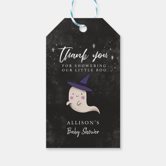 Girl Little Boo Theme Baby Shower Thank You Gift Tags