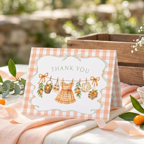 Girl Little Cutie Orange Baby Shower Thank You