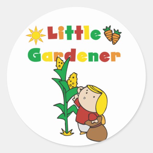 Girl Little Gardener T_shirts and Gifts Classic Round Sticker