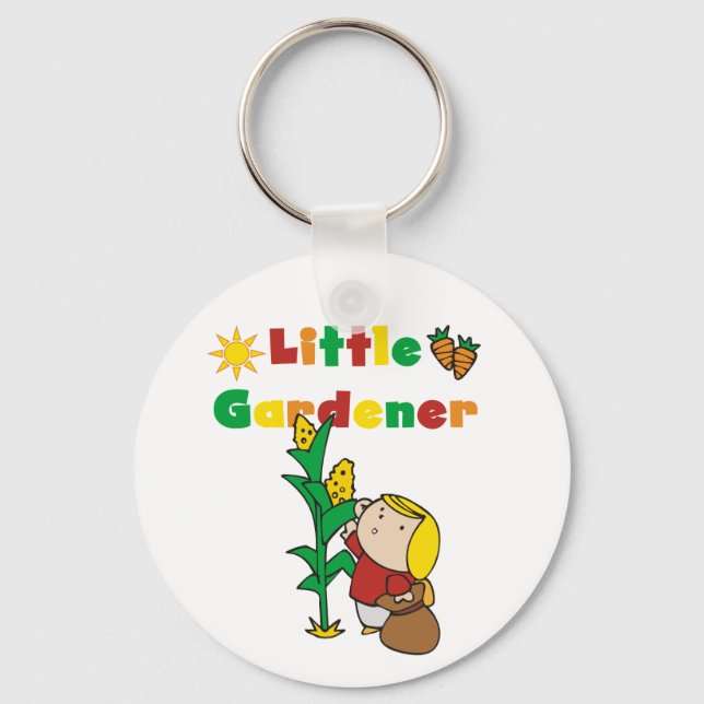 Girl Little Gardener Tshirts and Gifts Keychain (Front)