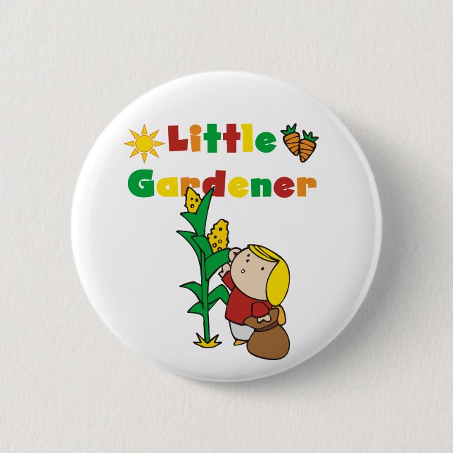 Girl Little Gardener Tshirts and Gifts Pinback Button (Front)