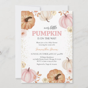 Girl Little Pumpkin Baby Shower Invitation