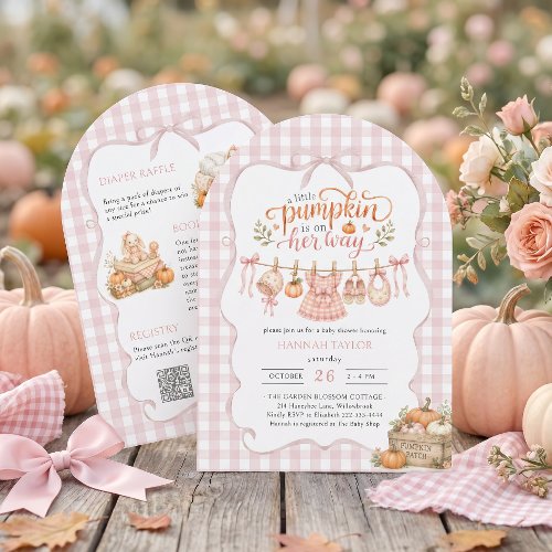 Girl Little Pumpkin on the Way Baby Shower Invitation