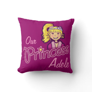 Girl little star princess name pillow