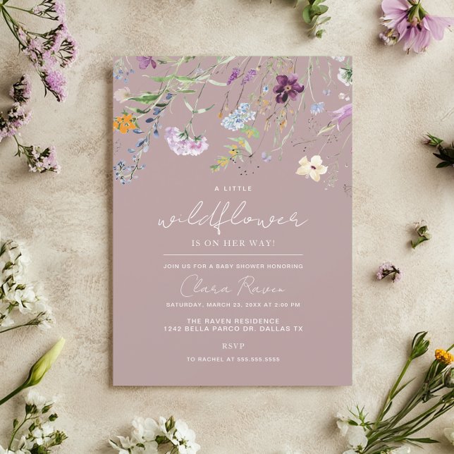 Girl Little Wildflower Floral Baby Shower  Invitation (Creator Uploaded)