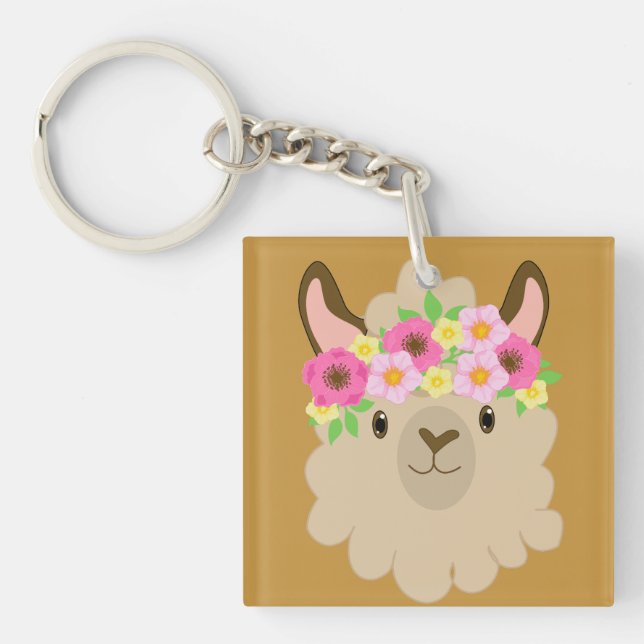 Girl Llama Keychain (Front)