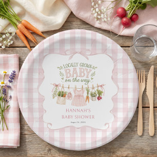 Girl Locally Grown Baby Shower Paper Plates