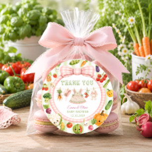Girl Locally Grown Baby Shower Thank Favor Classic Round Sticker