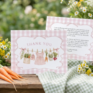 Girl Locally Grown Baby Shower Thank You Card