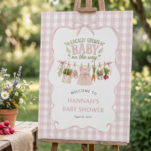 Girl Locally Grown Baby Shower Welcome Foam Board
