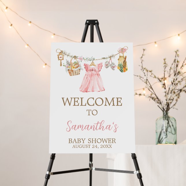 Girl Locally Grown Baby Shower Welcome Sign (In Situ (Stand))