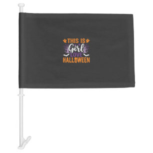 Girl Love Halloween Ghost Design_1 Car Flag