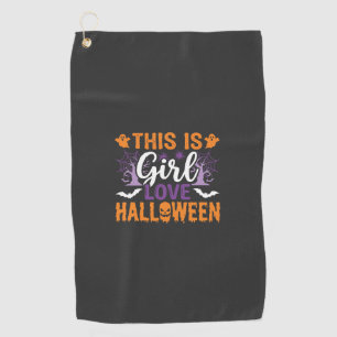 Girl Love Halloween Ghost Design_1 Golf Towel