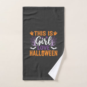 Girl Love Halloween Ghost Design_1 Hand Towel