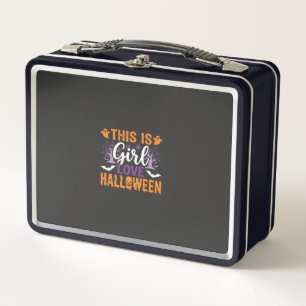 Girl Love Halloween Ghost Design_1 Metal Lunch Box