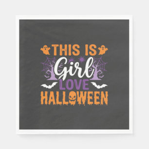Girl Love Halloween Ghost Design_1 Napkins