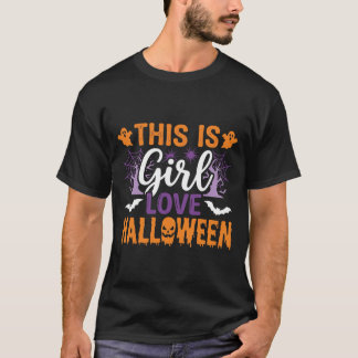 Girl Love Halloween Ghost Design_1 T-Shirt