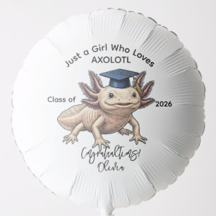 Girl Loves Axolotl Balloon - Grad Party Decor