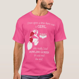 Girl Loves Bowling And Beer Bowling Gear For Women T-Shirt