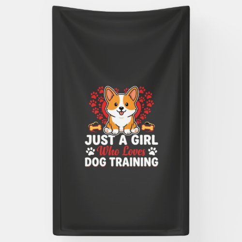 Girl Loves Dog Training Corgi Banner