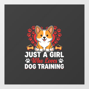 Girl Loves Dog Training Corgi Floor Decals