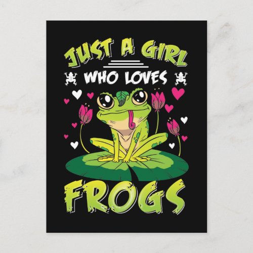 Girl loves Frogs Daughter Kawaii Frog Lover Postcard
