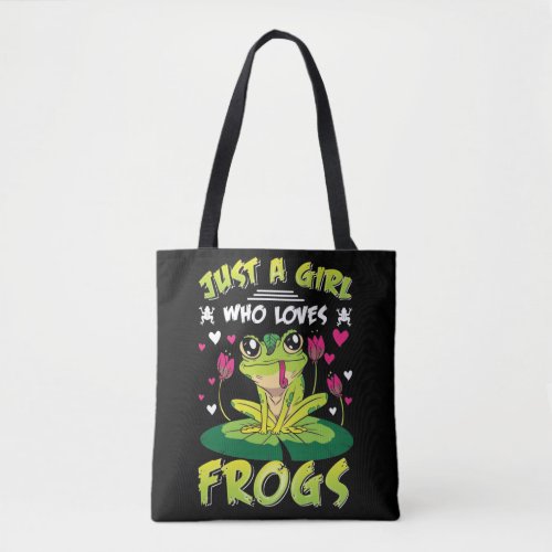 Girl loves Frogs Daughter Kawaii Frog Lover Tote Bag