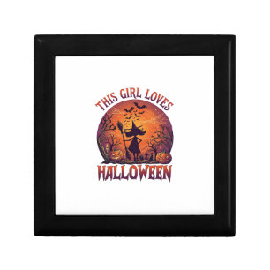 Girl Loves Halloween Witch Pumpkins Bats_1 Gift Box