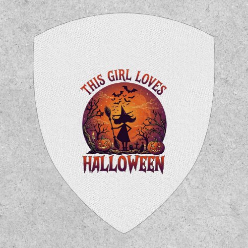 Girl Loves Halloween Witch Pumpkins Bats_1 Patch