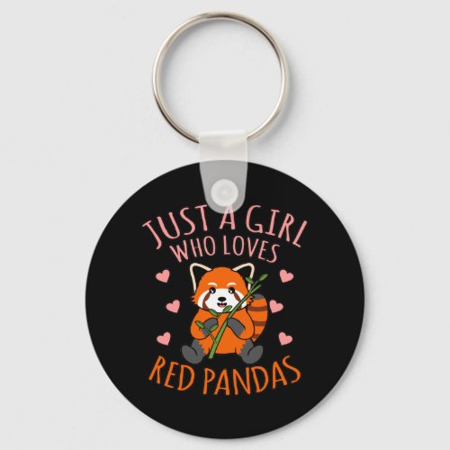 Girl Loves Red Pandas Cute Pet Animal Panda Lover Keychain