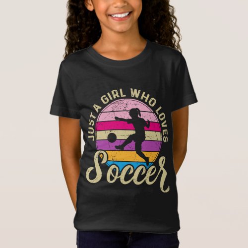 Girl Loves Soccer Colorful Sunset T_Shirt