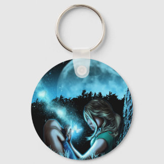 Girl making butterflies keychain