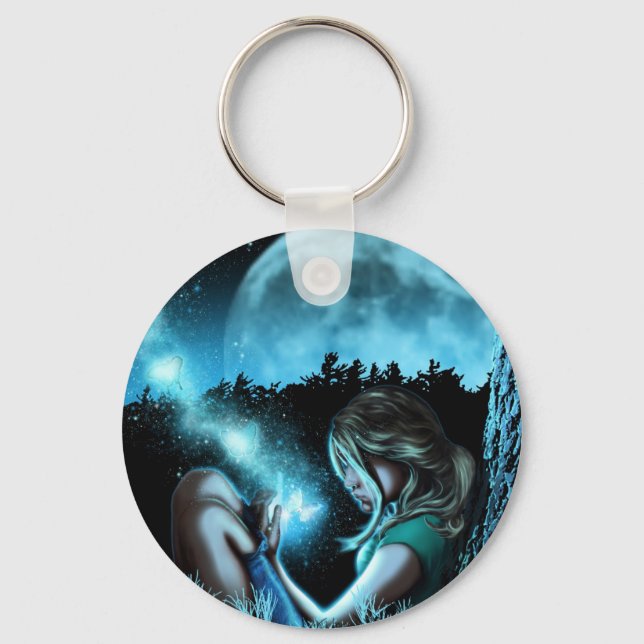 Girl making butterflies keychain (Front)