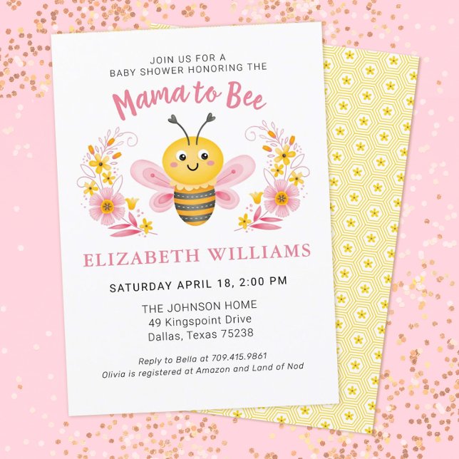 Girl Mama to Bee Baby Shower Invitation