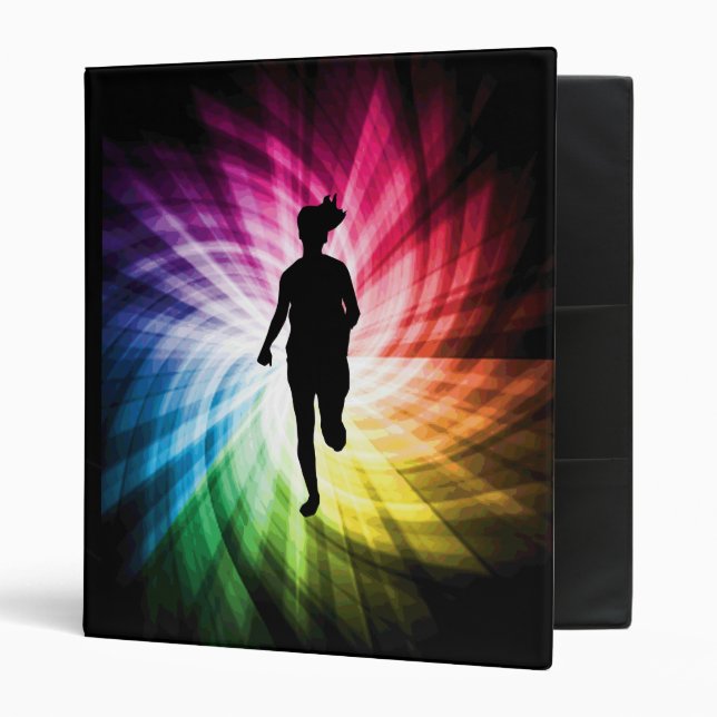 Girl Marathon Runner 3 Ring Binder (Front/Inside)