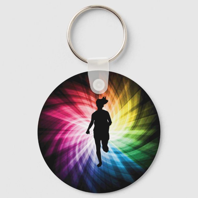 Girl Marathon Runner Keychain (Front)