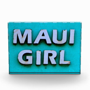 girl maui green acrylic award