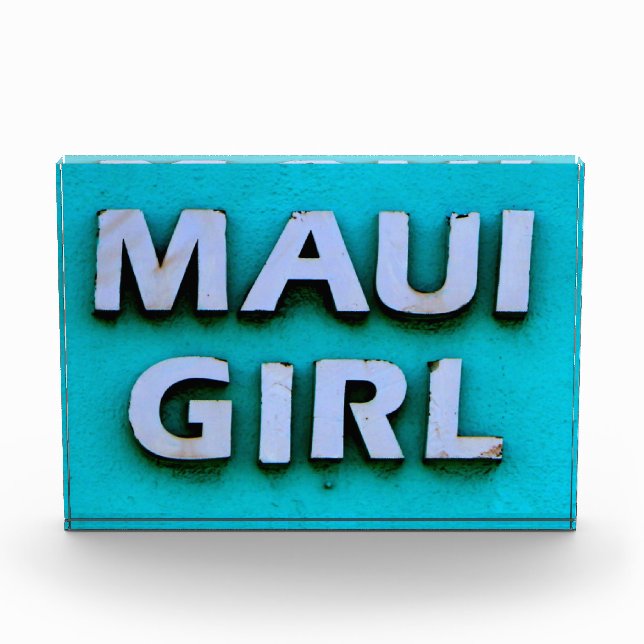 girl maui green acrylic award (Front)