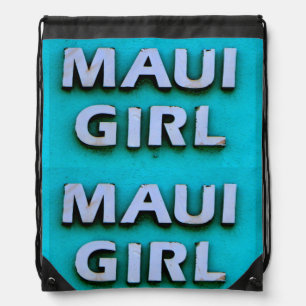 girl maui green drawstring bag