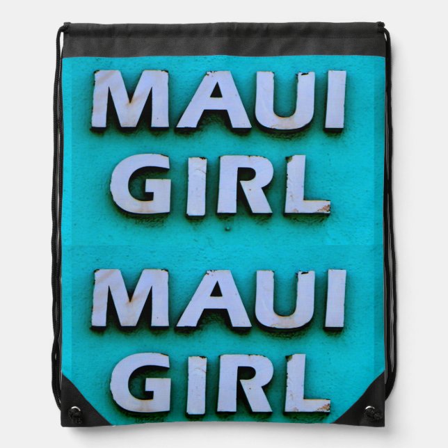 girl maui green drawstring bag (Front)