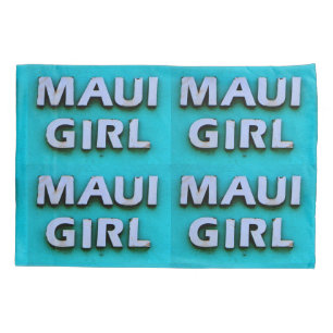 girl maui green pattern pillowcase