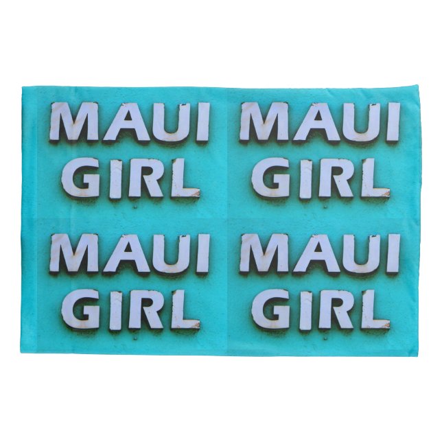 girl maui green pattern pillowcase (Back)