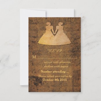 Girl Meets Girl Love Story Lesbian Wedding Rsvp Invitation by AGayMarriage at Zazzle