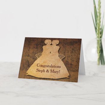 Girl Meets Girl Wedding Card For Lesbian Brides by AGayMarriage at Zazzle
