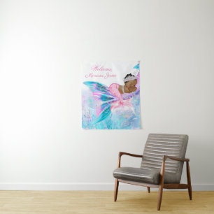 Girl Mermaid Baby Shower Backdrop