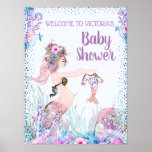 Girl Mermaid Baby Shower Signs at Zazzle